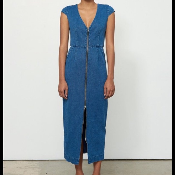 mara hoffman denim dress
